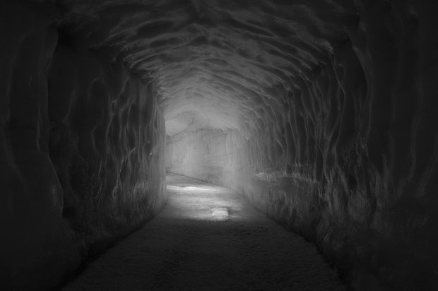 Stone corridors of labyrinth beneath city